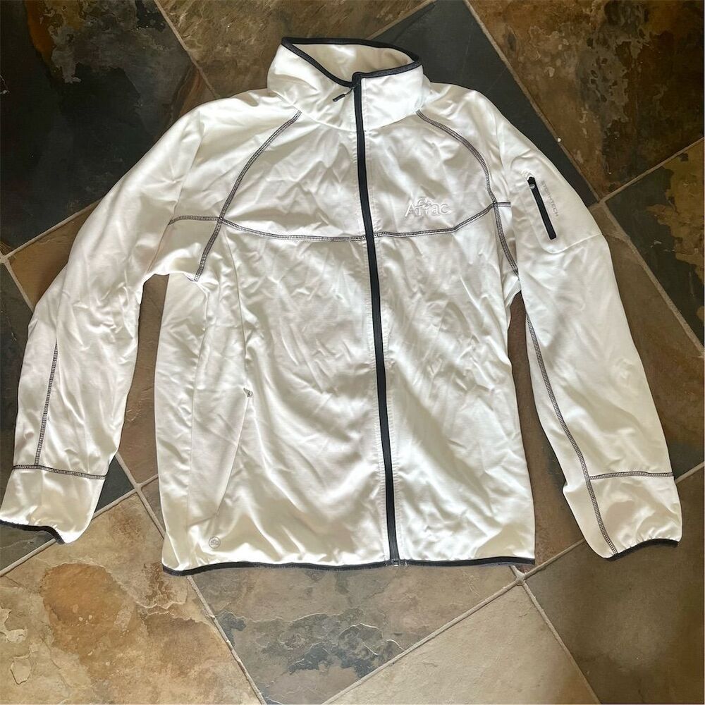 Stormtech Men's XL White Hooded Windbreaker Jacket Full Zip Casual